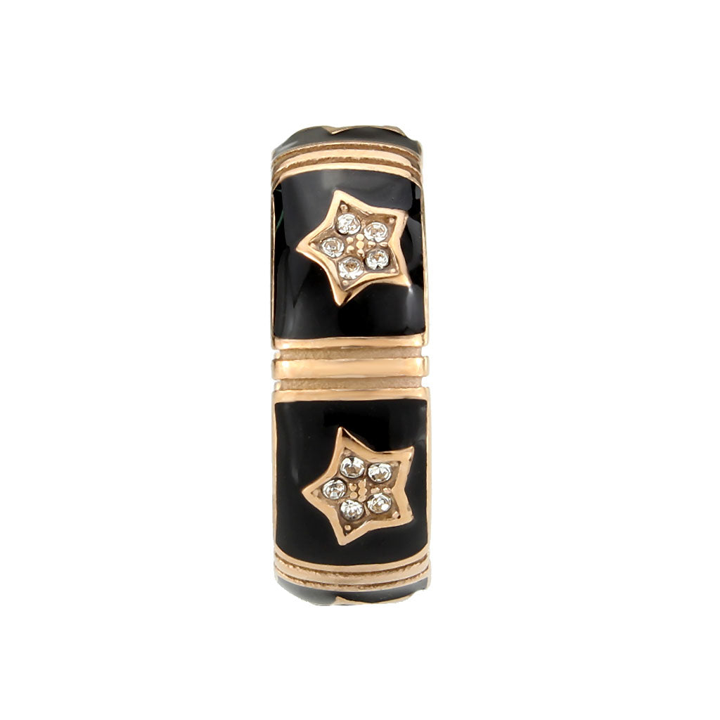 MATK3826 - IP Rose Gold(Ion Plating) Stainless Steel Ring with Top Grade Crystal in Clear