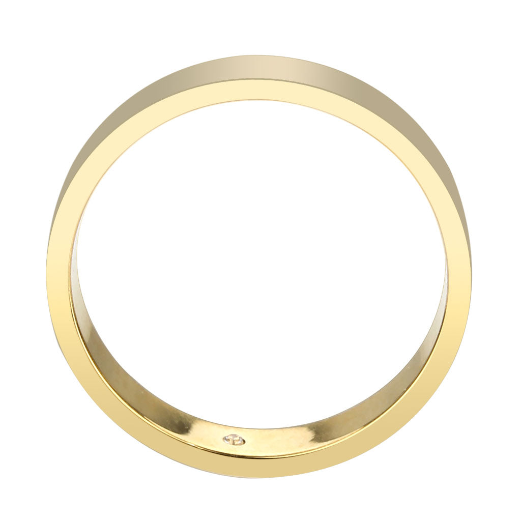 MATK3832 - IP Gold Stainless Steel Ring with Top Grade Crystal in Clear