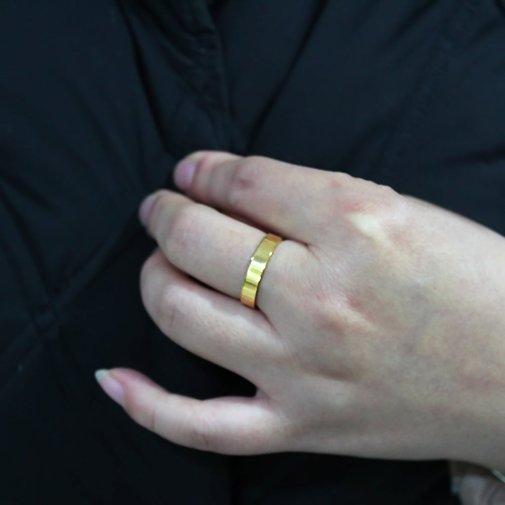 MATK3832 - IP Gold Stainless Steel Ring with Top Grade Crystal in Clear