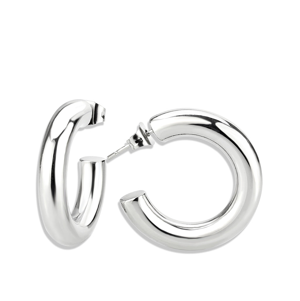 MATK3844 - High Polished Minimalist Stainless Steel Earrings