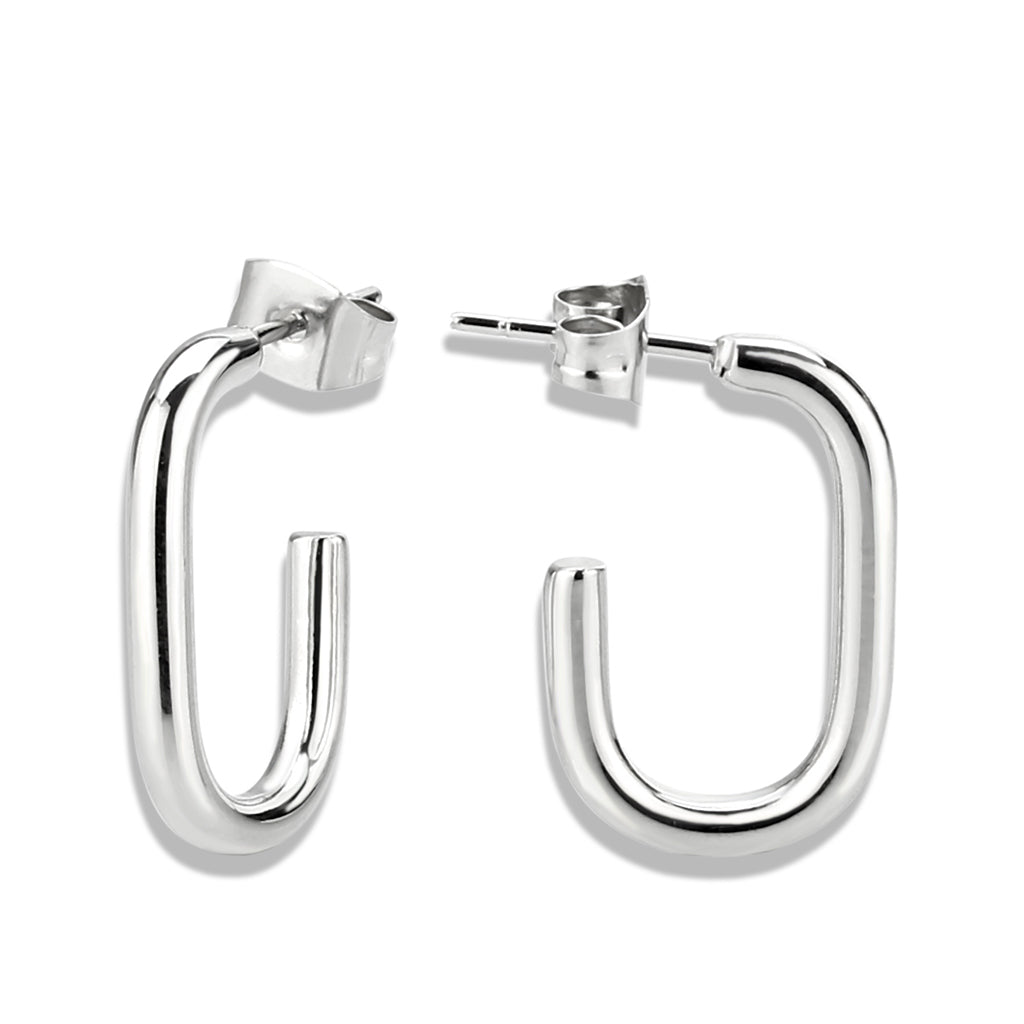 MATK3846 - High Polished Minimalist Stainless Steel Earrings