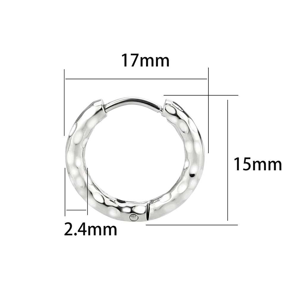 MATK3848 - High Polished Minimalist Stainless Steel Earrings