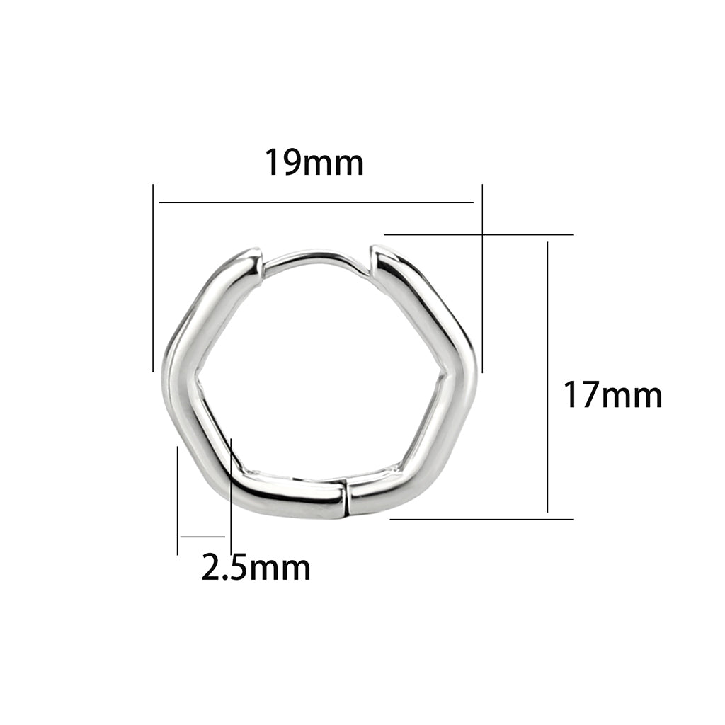 MATK3849 - High Polished Minimalist Stainless Steel Earrings
