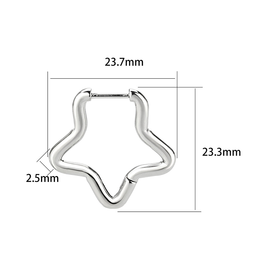 MATK3851 - High Polished Minimalist Stainless Steel Earrings