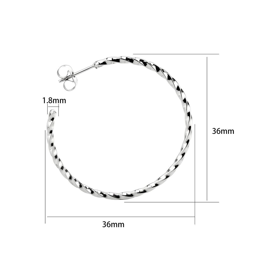 MATK3852 - High Polished Minimalist Stainless Steel Earrings