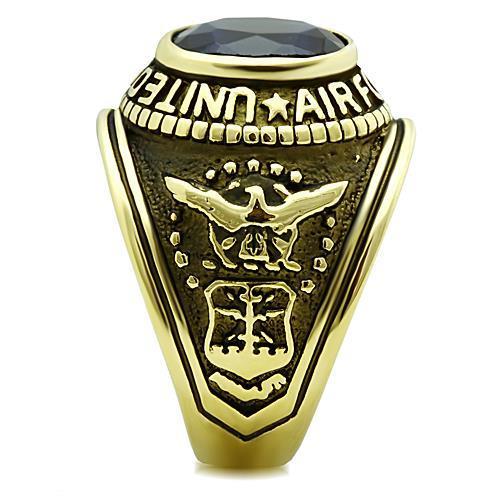 MATK414708G - IP Gold(Ion Plating) Stainless Steel Ring with Synthetic Synthetic Glass in Montana