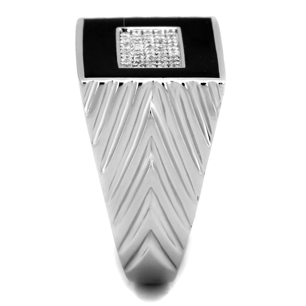 MATS220 - Rhodium 925 Sterling Silver Ring with AAA Grade CZ in Clear