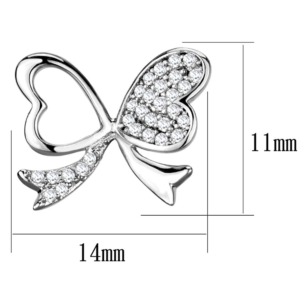 MATS288 - Rhodium 925 Sterling Silver Earrings with AAA Grade CZ in Clear