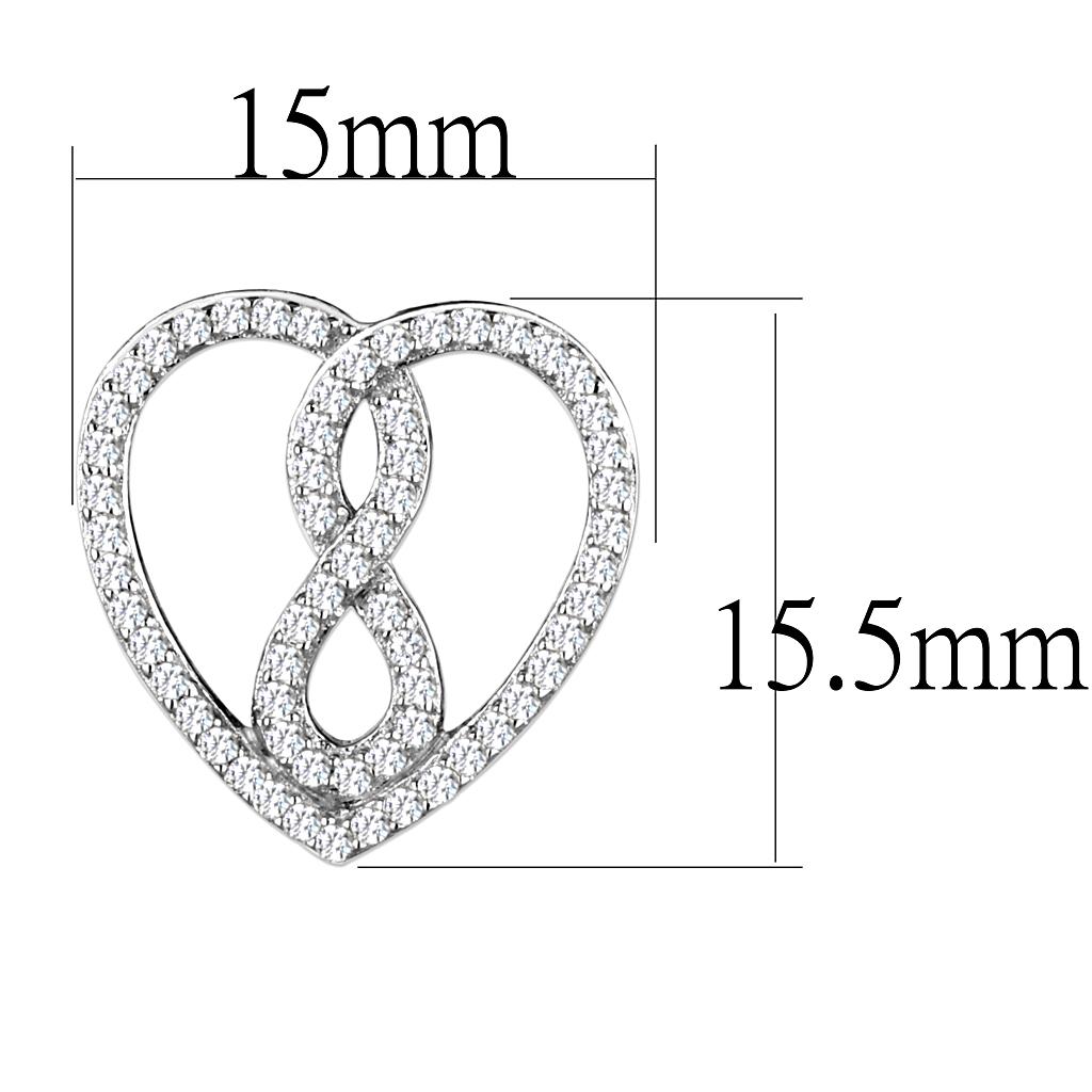 MATS549 - Rhodium 925 Sterling Silver Earrings with AAA Grade CZ in Clear