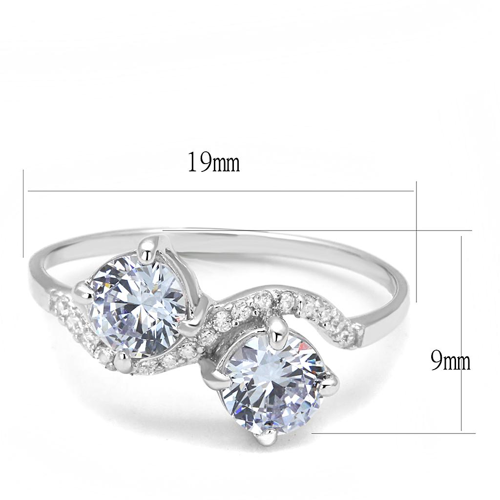MATS577 - Rhodium 925 Sterling Silver Ring with AAA Grade CZ in Light Amethyst