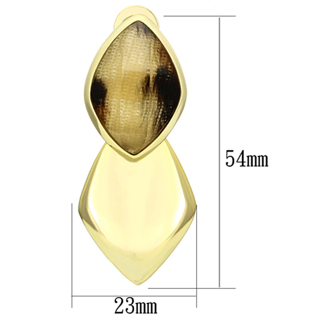 MAVL073 - IP Gold(Ion Plating) Brass Earrings with Synthetic Synthetic Stone in Animal pattern
