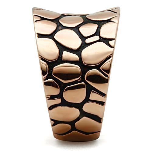 MAGL204 - IP Rose Gold(Ion Plating) Brass Ring with No Stone