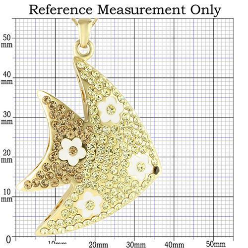 MALO1198 - Gold Brass Pendant with Top Grade Crystal in Multi Color