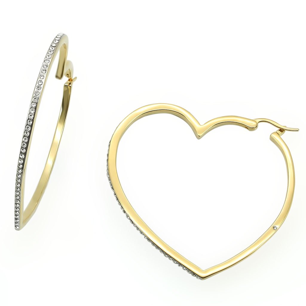 MALO1258 - Gold Brass Earrings with Top Grade Crystal in Clear
