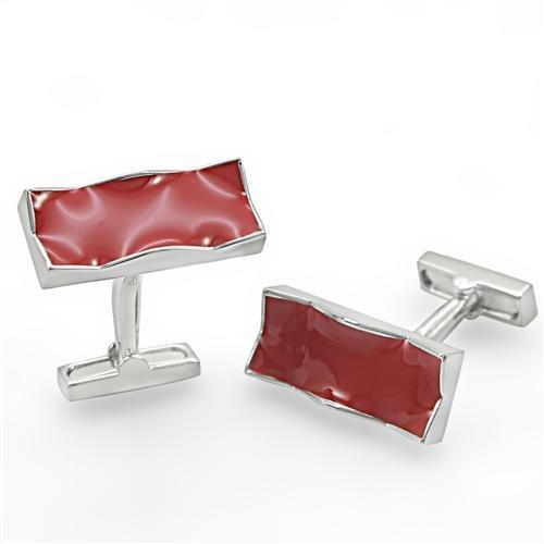 MALO1372 - Rhodium Brass Cufflink with No Stone
