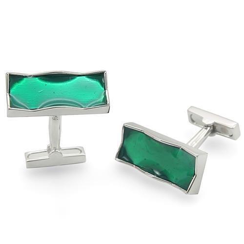 MALO1374 - Rhodium Brass Cufflink with No Stone
