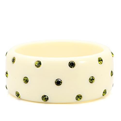 MALO1904 - Resin Bangle with Top Grade Crystal in Olivine color