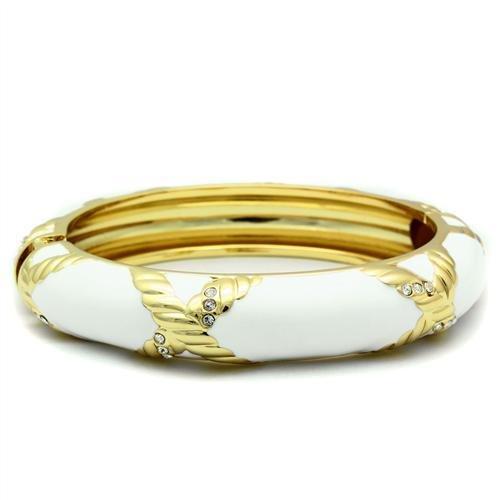 MALO1958 - Gold White Metal Bangle with Top Grade Crystal in Clear