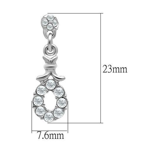 MALO1974 - Rhodium White Metal Earrings with Top Grade Crystal in Clear