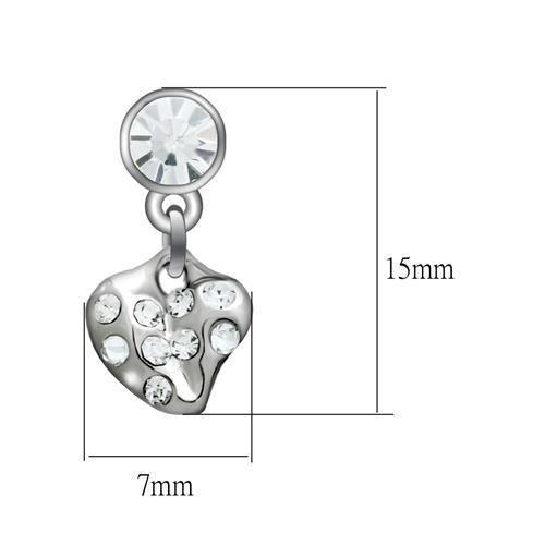 MALO1982 - Rhodium White Metal Earrings with Top Grade Crystal in Clear