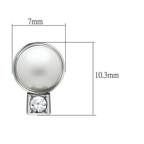 MALO1997 - Rhodium White Metal Earrings with Synthetic Pearl in White