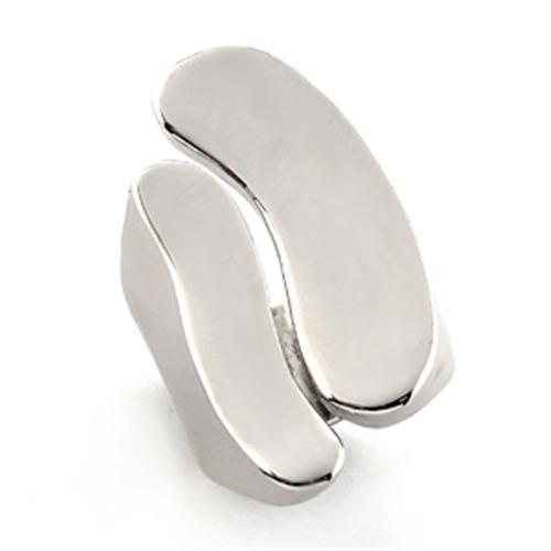 MALO201 - Rhodium White Metal Ring with No Stone