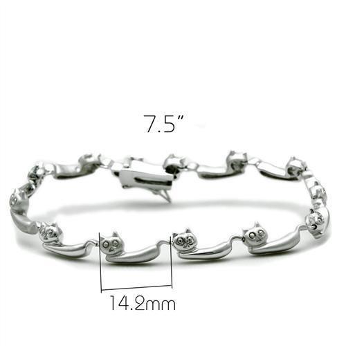 MALO2023 - Matte Rhodium & Rhodium Brass Bracelet with No Stone