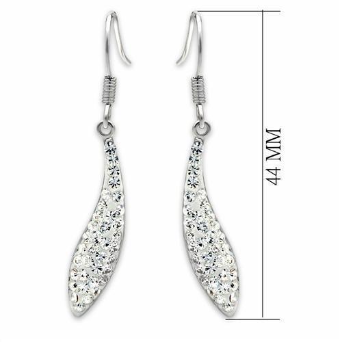 MALO2041 - Rhodium Brass Earrings with Top Grade Crystal in Clear