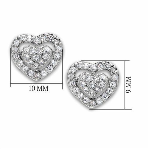 MALO2042 - Rhodium Brass Earrings with AAA Grade CZ in Clear