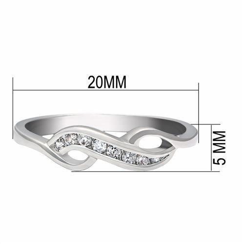 MALO2053 - Rhodium Brass Ring with AAA Grade CZ in Clear