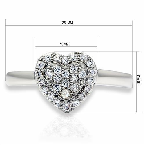 MALO2056 - Rhodium Brass Ring with AAA Grade CZ in Clear