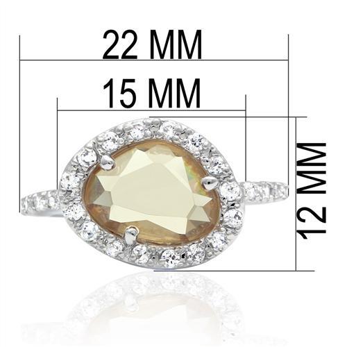MALO2060 - Rhodium Brass Ring with AAA Grade CZ in Champagne