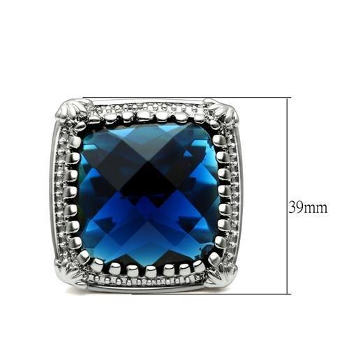 MALO2089 - Rhodium Brass Ring with Synthetic Cat Eye in Montana