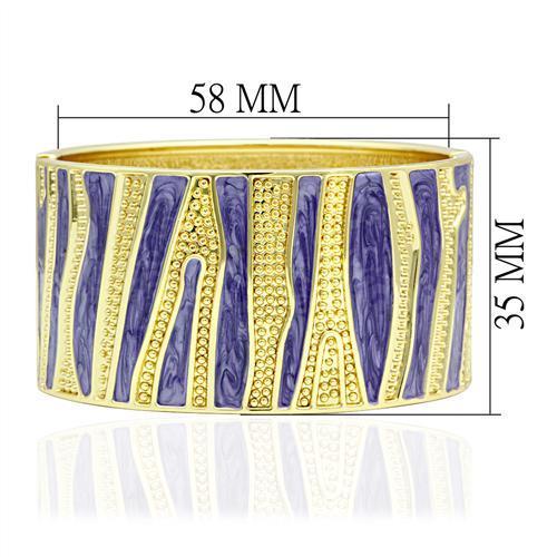 MALO2118 - Flash Gold White Metal Bangle with Epoxy in No Stone