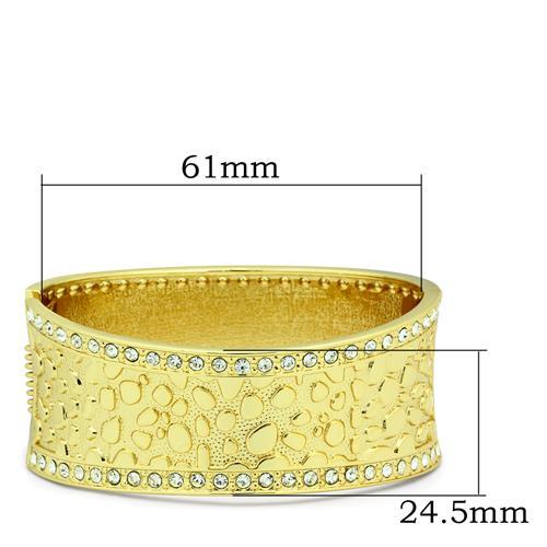 MALO2119 - Flash Gold White Metal Bangle with Top Grade Crystal in Clear