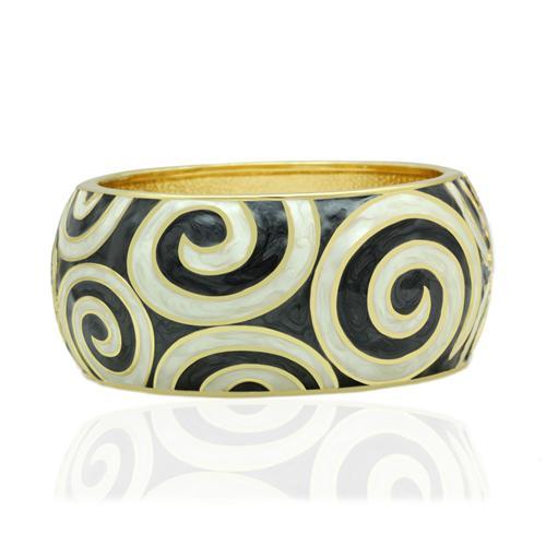 MALO2126 - Flash Gold White Metal Bangle with Epoxy in No Stone
