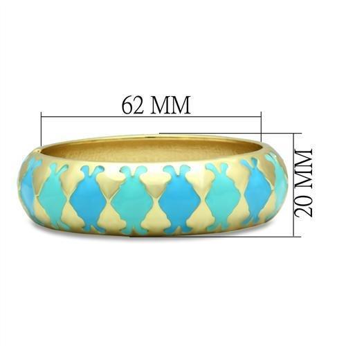 MALO2127 - Flash Gold White Metal Bangle with Epoxy in No Stone