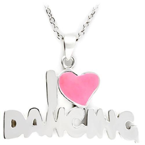 MALO221 - Silver Brass Pendant with Epoxy in Rose