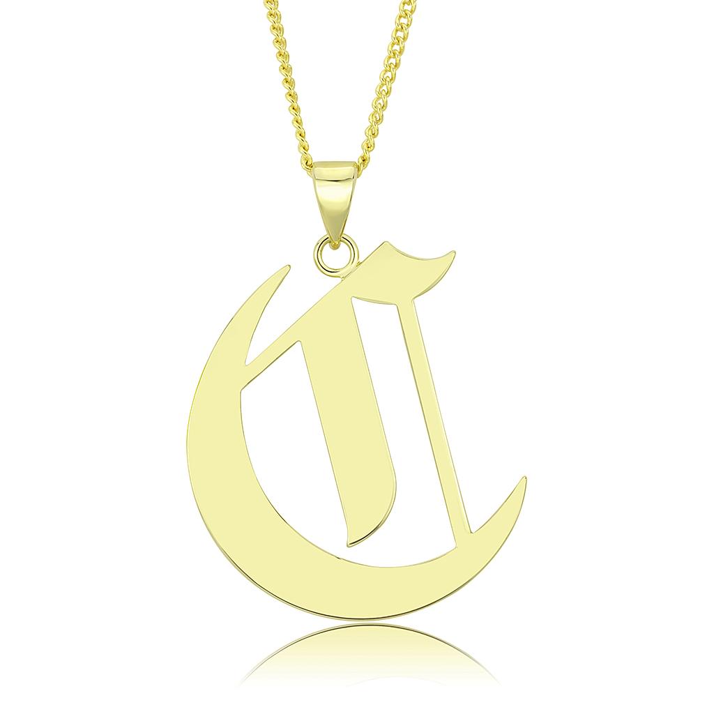 MALO228 - Gold Brass Chain Pendant with No Stone