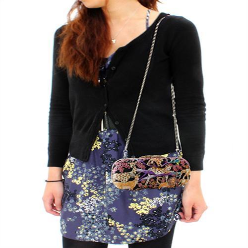 MALO2373 - Gold White Metal Clutch with Top Grade Crystal in Multi Color