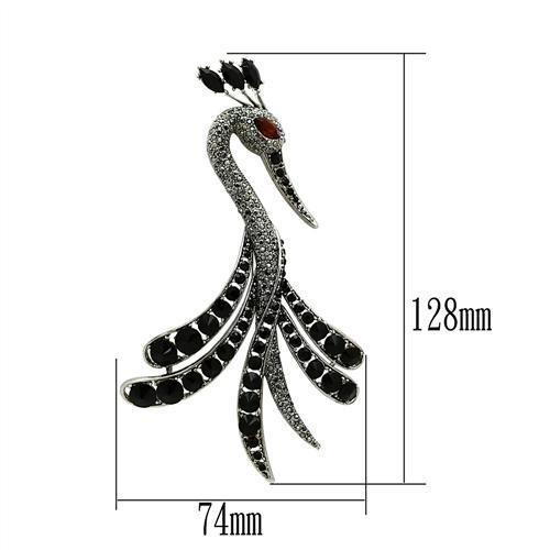MALO2393 - Imitation Rhodium White Metal Brooches with Top Grade Crystal in Multi Color