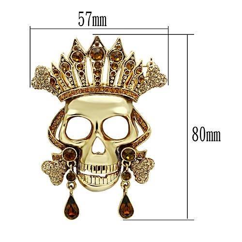 MALO2407 - Gold White Metal Brooches with Top Grade Crystal in Multi Color