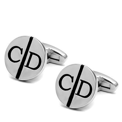 MALO2556 - Rhodium Brass Cufflink with No Stone