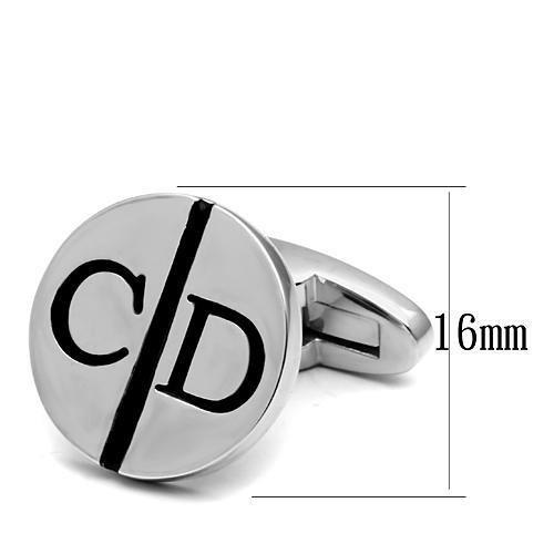 MALO2556 - Rhodium Brass Cufflink with No Stone
