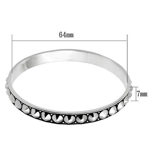 MALO2620 - Rhodium Brass Bangle with No Stone