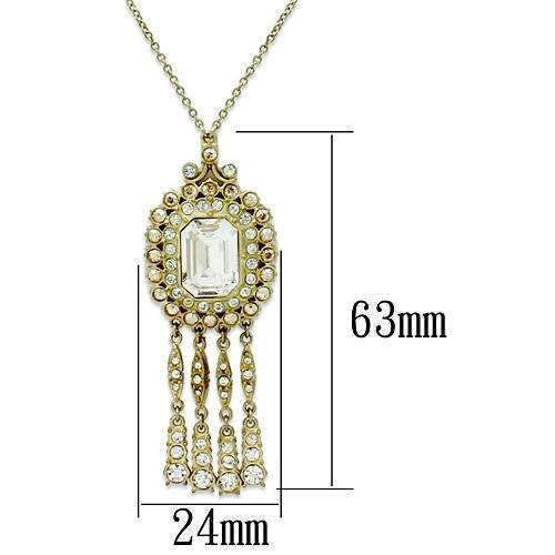 MALO2626 - Gold Brass Necklace with Top Grade Crystal in Clear