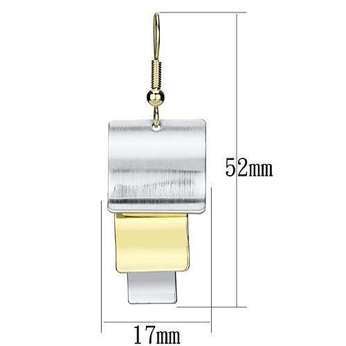MALO2654 - Gold+Rhodium Iron Earrings with No Stone