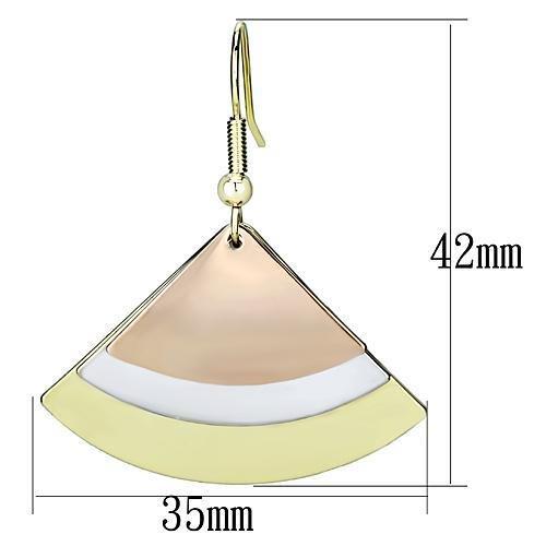 MALO2661 - Rhodium + Gold + Rose Gold Iron Earrings with No Stone