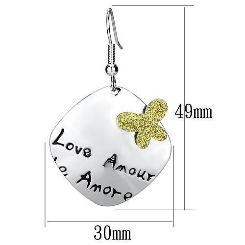 MALO2664 - Rhodium Iron Earrings with No Stone