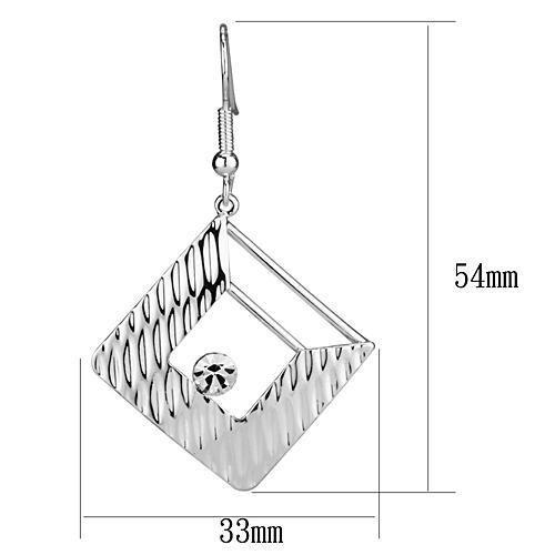 MALO2678 - Rhodium Iron Earrings with Top Grade Crystal in Clear